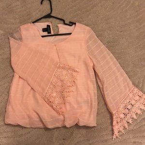 A. Byer Pink Bell Sleeve Top